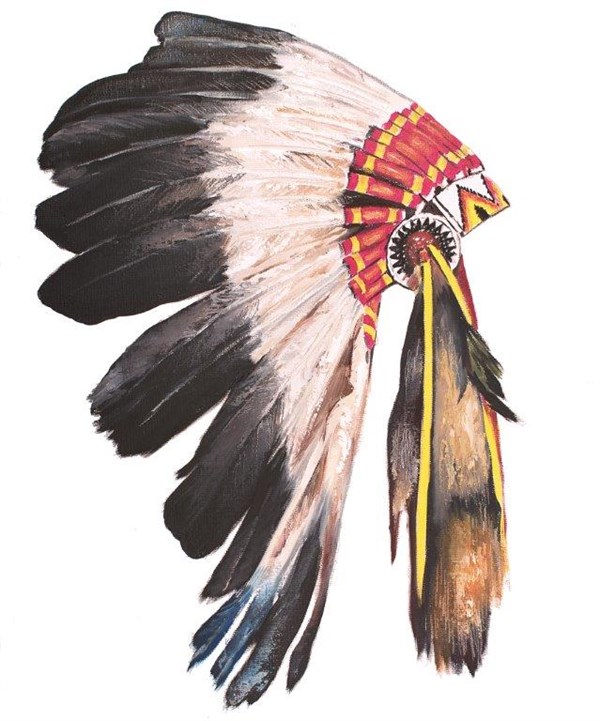 Kızılderili Başlığı (3) - Etnik Kanvas Tablo