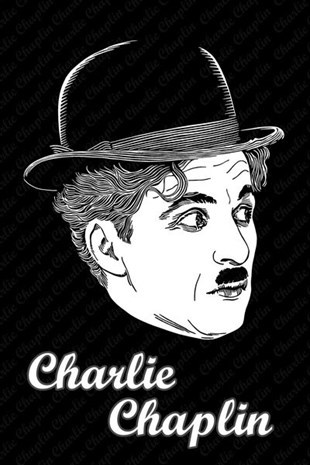 Charlie Chaplin İllustrasyon - Kanvas Tablo