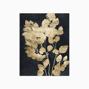 Gold Flower - Yağlı Boya Dokulu Tablo