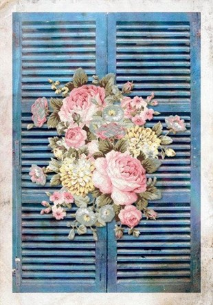 Pencerede Açan Çiçekler - Kanvas Tablo